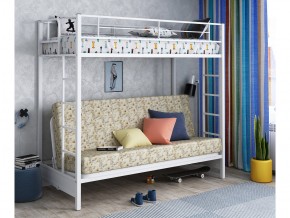 Двухъярусная кровать с диваном Мадлен белая-пифагор в Камышлове - kamyshlov.magazinmebel.ru | фото