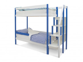 Двухъярусная кровать Svogen с бортиком синий-белый в Камышлове - kamyshlov.magazinmebel.ru | фото - изображение 1