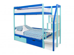 Двухъярусная кровать Svogen с ящиками мятно-синий в Камышлове - kamyshlov.magazinmebel.ru | фото