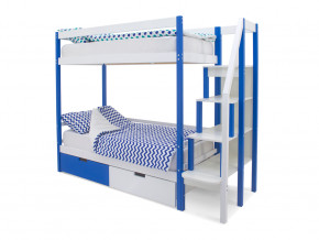 Двухъярусная кровать Svogen с ящиками сине-белый в Камышлове - kamyshlov.magazinmebel.ru | фото - изображение 1
