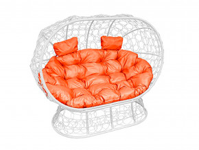 Кокон Лежебока на подставке с ротангом оранжевая подушка в Камышлове - kamyshlov.magazinmebel.ru | фото