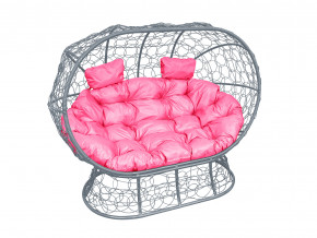 Кокон Лежебока на подставке с ротангом розовая подушка в Камышлове - kamyshlov.magazinmebel.ru | фото - изображение 1
