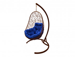 Кокон Овал с ротангом синяя подушка в Камышлове - kamyshlov.magazinmebel.ru | фото - изображение 1