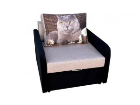 Кресло кровать Канзасик с подлокотниками кот с ромашками-2 в Камышлове - kamyshlov.magazinmebel.ru | фото