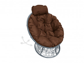 Кресло Папасан мини пружинка с ротангом коричневая подушка в Камышлове - kamyshlov.magazinmebel.ru | фото - изображение 1
