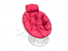 Кресло Папасан мини пружинка с ротангом красная подушка в Камышлове - kamyshlov.magazinmebel.ru | фото
