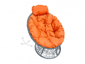 Кресло Папасан мини пружинка с ротангом оранжевая подушка в Камышлове - kamyshlov.magazinmebel.ru | фото