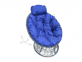 Кресло Папасан мини пружинка с ротангом синяя подушка в Камышлове - kamyshlov.magazinmebel.ru | фото