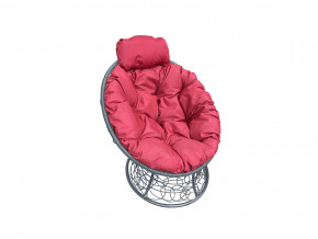 Кресло Папасан мини с ротангом красная подушка в Камышлове - kamyshlov.magazinmebel.ru | фото - изображение 1