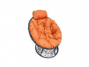Кресло Папасан мини с ротангом оранжевая подушка в Камышлове - kamyshlov.magazinmebel.ru | фото
