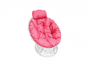 Кресло Папасан мини с ротангом розовая подушка в Камышлове - kamyshlov.magazinmebel.ru | фото