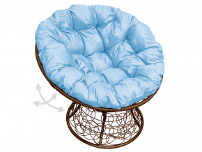 Кресло Папасан пружинка с ротангом голубая подушка в Камышлове - kamyshlov.magazinmebel.ru | фото - изображение 1