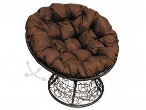 Кресло Папасан пружинка с ротангом коричневая подушка в Камышлове - kamyshlov.magazinmebel.ru | фото - изображение 1