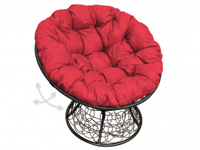Кресло Папасан пружинка с ротангом красная подушка в Камышлове - kamyshlov.magazinmebel.ru | фото