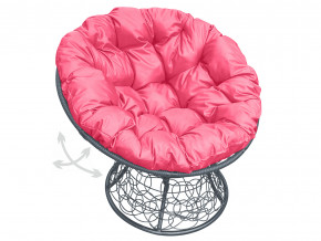 Кресло Папасан пружинка с ротангом розовая подушка в Камышлове - kamyshlov.magazinmebel.ru | фото - изображение 1