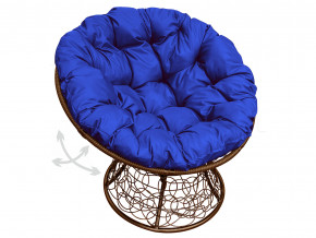 Кресло Папасан пружинка с ротангом синяя подушка в Камышлове - kamyshlov.magazinmebel.ru | фото - изображение 1