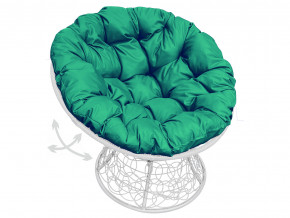 Кресло Папасан пружинка с ротангом зелёная подушка в Камышлове - kamyshlov.magazinmebel.ru | фото
