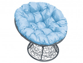 Кресло Папасан с ротангом голубая подушка в Камышлове - kamyshlov.magazinmebel.ru | фото - изображение 1