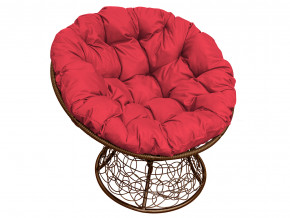 Кресло Папасан с ротангом красная подушка в Камышлове - kamyshlov.magazinmebel.ru | фото - изображение 1