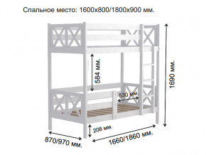Кровать 2-х ярусная Аист-2 Классика белый 1600х800 мм в Камышлове - kamyshlov.magazinmebel.ru | фото - изображение 2