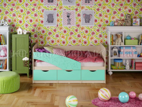 Кровать Бабочки 1600 Бирюза матовая в Камышлове - kamyshlov.magazinmebel.ru | фото - изображение 1