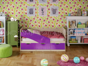 Кровать Бабочки 1600 Фиолетовый металлик в Камышлове - kamyshlov.magazinmebel.ru | фото