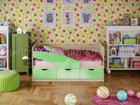 Кровать Бабочки 1800 Салатовый металлик в Камышлове - kamyshlov.magazinmebel.ru | фото