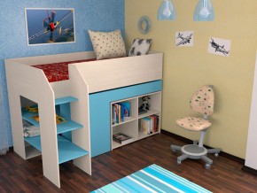 Кровать чердак Теремок 2 Голубой в Камышлове - kamyshlov.magazinmebel.ru | фото