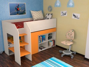 Кровать чердак Теремок 2 Оранжевый в Камышлове - kamyshlov.magazinmebel.ru | фото - изображение 1