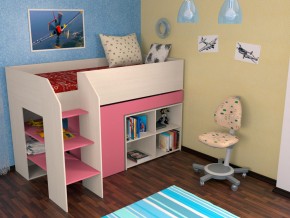 Кровать чердак Теремок 2 Розовый в Камышлове - kamyshlov.magazinmebel.ru | фото