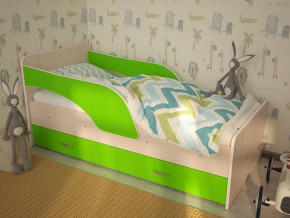 Кровать детская Максимка млечный дуб-лайм в Камышлове - kamyshlov.magazinmebel.ru | фото