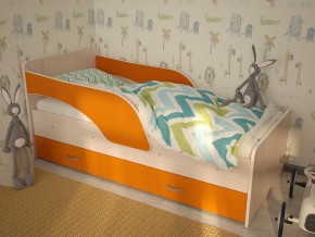 Кровать детская Максимка млечный дуб-оранж в Камышлове - kamyshlov.magazinmebel.ru | фото - изображение 1