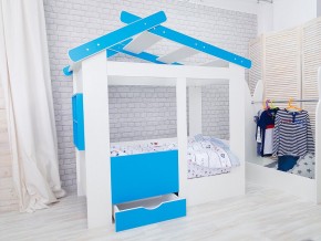 Кровать детская Теремок с ящиком лазурь в Камышлове - kamyshlov.magazinmebel.ru | фото