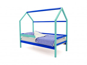 Кровать-домик Svogen с бортиком мятно-синий в Камышлове - kamyshlov.magazinmebel.ru | фото - изображение 1