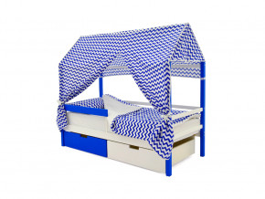 Кровать-домик Svogen с ящиками и бортиком сине-белый в Камышлове - kamyshlov.magazinmebel.ru | фото - изображение 4