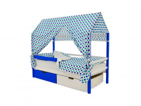 Кровать-домик Svogen с ящиками и бортиком сине-белый в Камышлове - kamyshlov.magazinmebel.ru | фото - изображение 5
