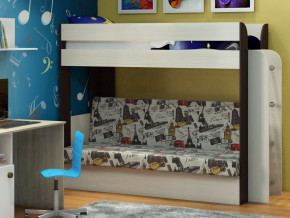 Кровать двухъярусная Карамель 75 венге ткань биг бен в Камышлове - kamyshlov.magazinmebel.ru | фото