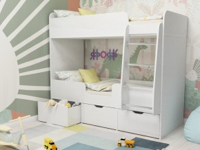 Кровать двухъярусная Малыш двойняшка белый в Камышлове - kamyshlov.magazinmebel.ru | фото - изображение 1