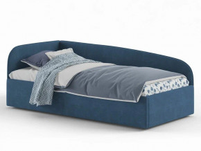 Кровать мягкая Денди на латах рогожка синяя в Камышлове - kamyshlov.magazinmebel.ru | фото