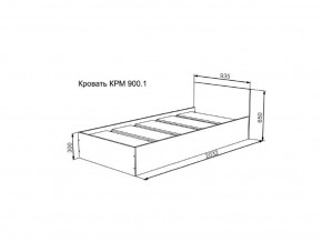 Кровать Мори КРМ 900.1 графит в Камышлове - kamyshlov.magazinmebel.ru | фото - изображение 2