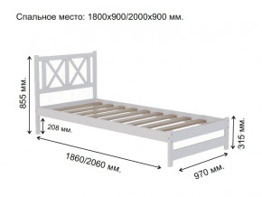 Кровать односпальная Аист-7 Классика белый 1800х900 мм в Камышлове - kamyshlov.magazinmebel.ru | фото - изображение 2