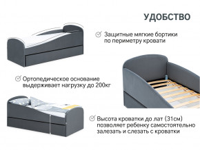 Кровать с ящиком Letmo графит (велюр) в Камышлове - kamyshlov.magazinmebel.ru | фото - изображение 11