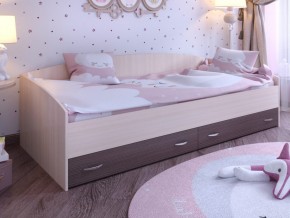 Кровать с выкатными ящиками Дуб молочный-Бодего в Камышлове - kamyshlov.magazinmebel.ru | фото