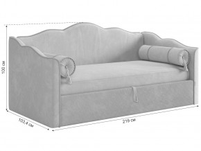 Кровать софа Лея 900 велюр латте/крем в Камышлове - kamyshlov.magazinmebel.ru | фото - изображение 2