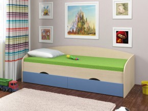 Кровать Соня 2 дуб молочный-голубой в Камышлове - kamyshlov.magazinmebel.ru | фото