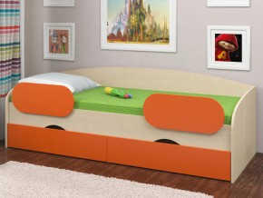 Кровать Соня 2 дуб молочный-оранжевый в Камышлове - kamyshlov.magazinmebel.ru | фото - изображение 2