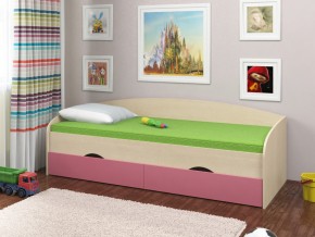 Кровать Соня 2 дуб молочный-розовый в Камышлове - kamyshlov.magazinmebel.ru | фото