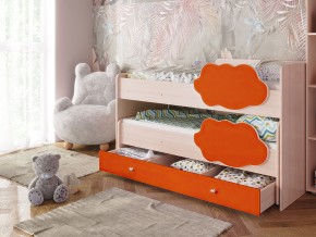 Кровать Соник с ящиком млечный дуб-оранж в Камышлове - kamyshlov.magazinmebel.ru | фото - изображение 1