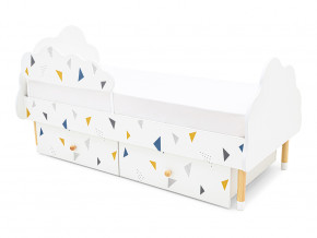 Кровать Stumpa Облако бортик и ящики рисунок Треугольники желтый, синий в Камышлове - kamyshlov.magazinmebel.ru | фото - изображение 7