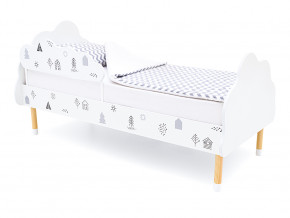 Кровать Stumpa Облако с бортиком рисунок Домики в Камышлове - kamyshlov.magazinmebel.ru | фото